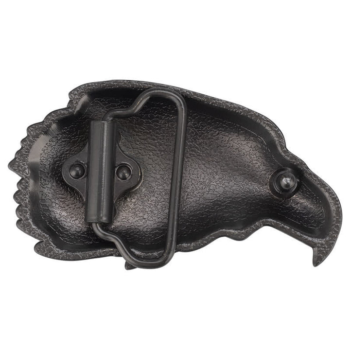 Cinturón de cuero con hebilla de cabeza de águila calva en 3D para hombre hecho a mano