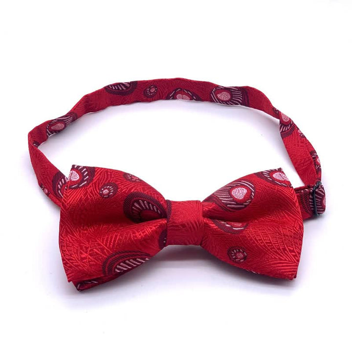 Pajarita con estampado de plumas de pavo real para hombre