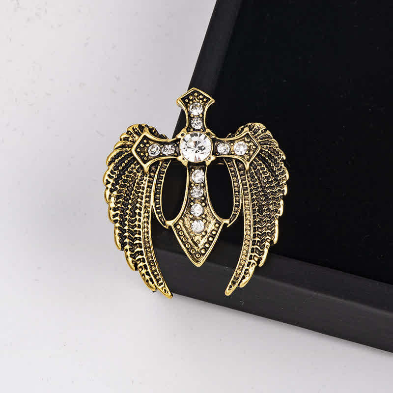 Broche de cruz con alas Soar In Faith para hombre