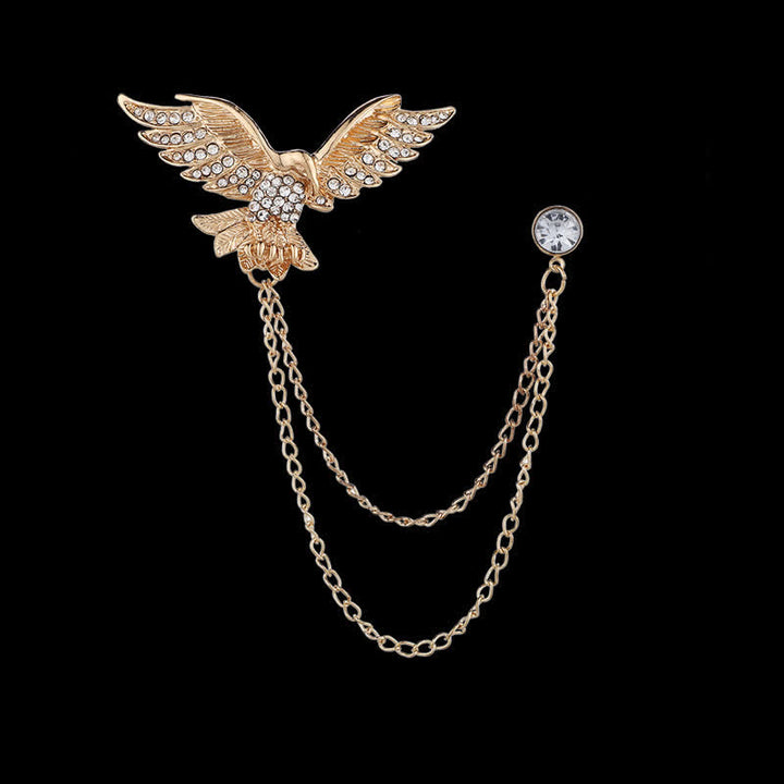 Broche de cadena con águila en vuelo para hombre