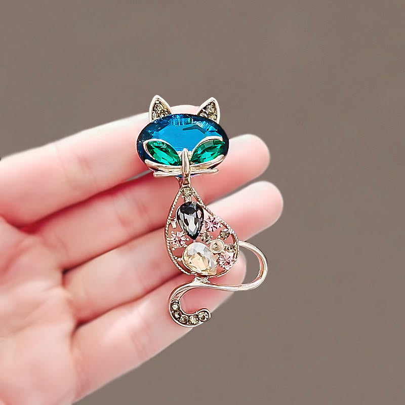 Broche de zorro con ojos verde azulado para mujer