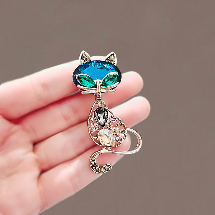 Broche de zorro con ojos verde azulado para mujer