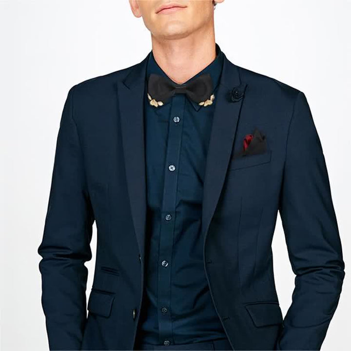 Pajarita de boda con diseño de hojas de jardín para hombre