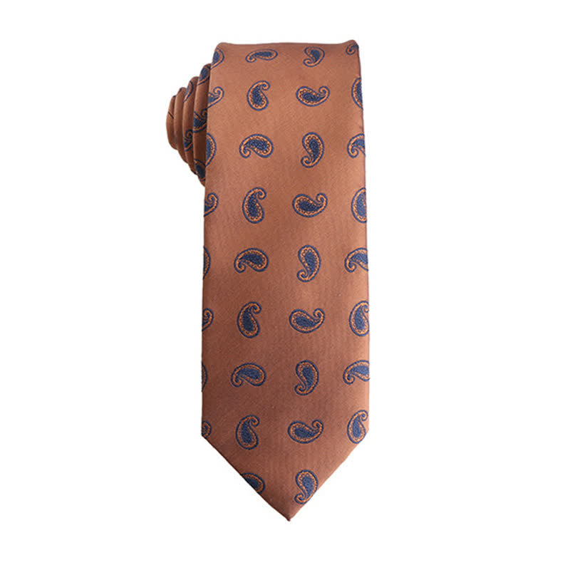 Corbata para hombre con micromotivos de la serie naranja y roja