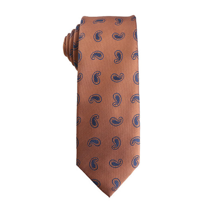 Corbata para hombre con micromotivos de la serie naranja y roja