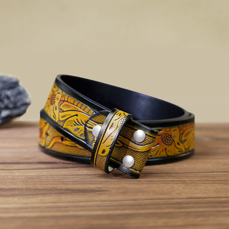 Cinturón de cuero con hebilla de águila para hombre, hecho a mano y fabricado por uno mismo