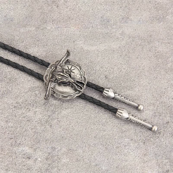 Corbata de bolo con cabeza de toro de rodeo del lejano oeste