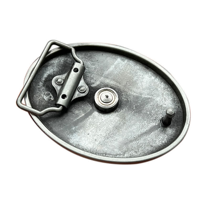 Cinturón de cuero con hebilla de rueda de pistola con cargador giratorio para hombre hecho a mano
