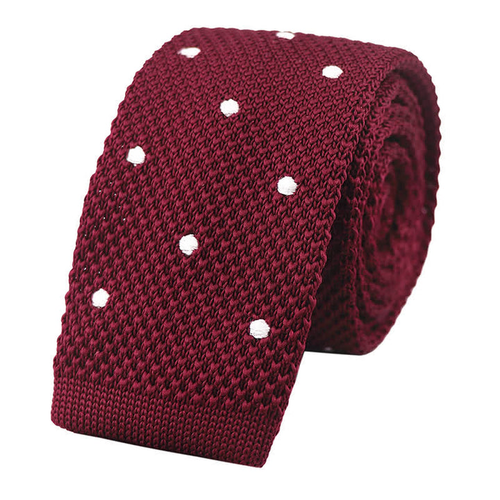 Corbata de punto con lunares blancos para hombre