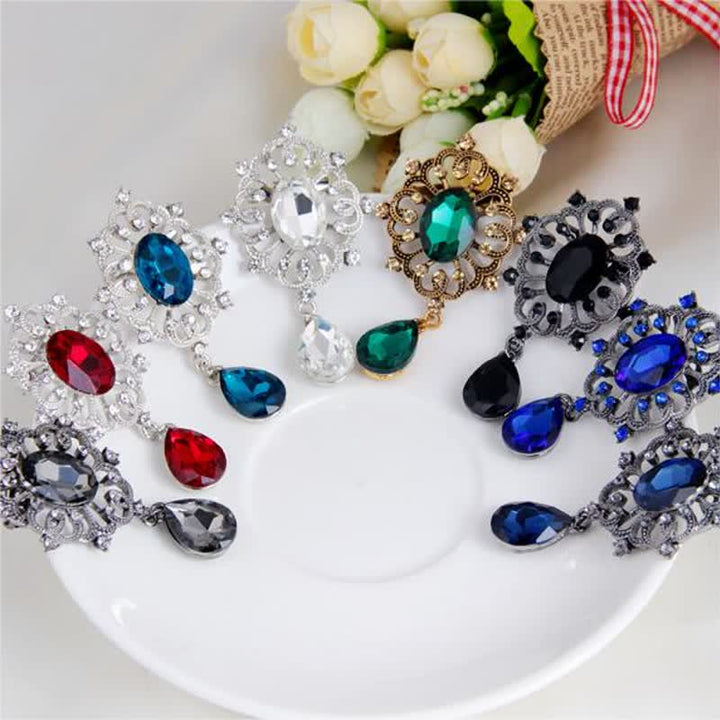 Broche antiguo adornado con forma de gota de agua para mujer