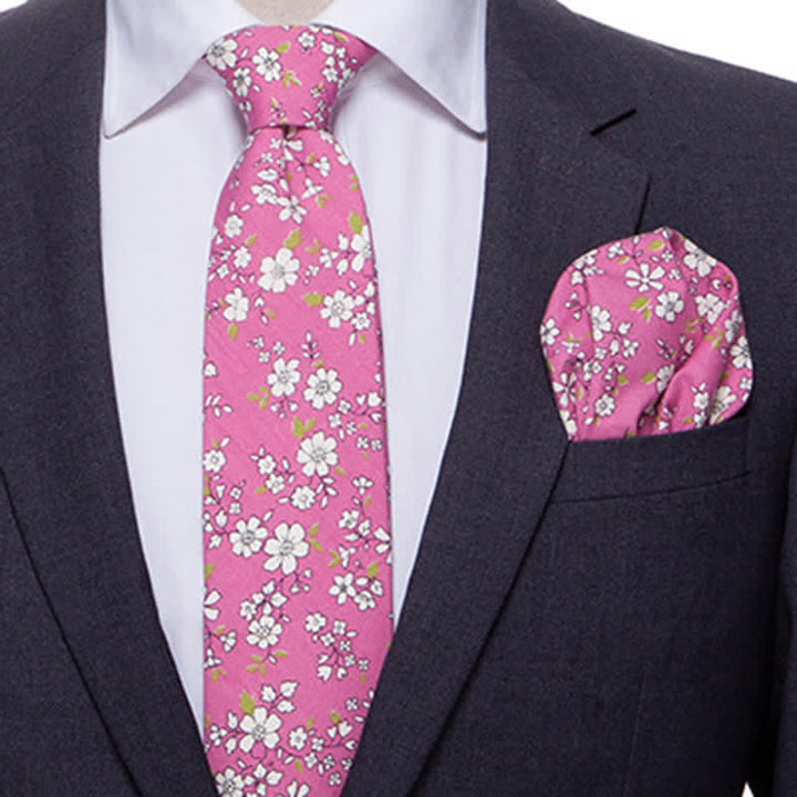 Conjunto de 2 corbatas con estampado floral de margaritas y rosas para hombre