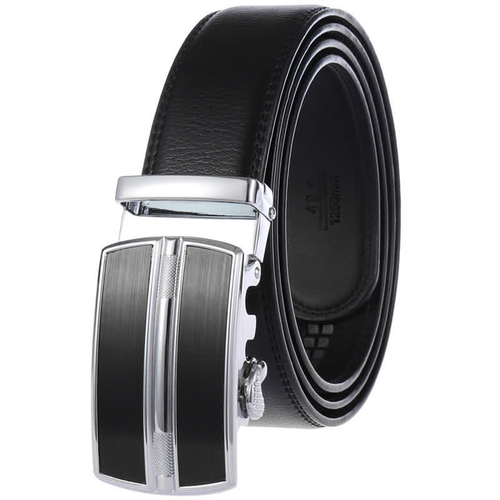 Cinturón de cuero con hebilla automática hueca simple para hombre
