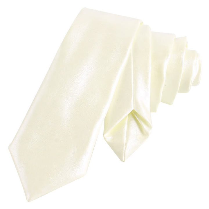 Corbata informal estrecha de cuero sintético para hombre