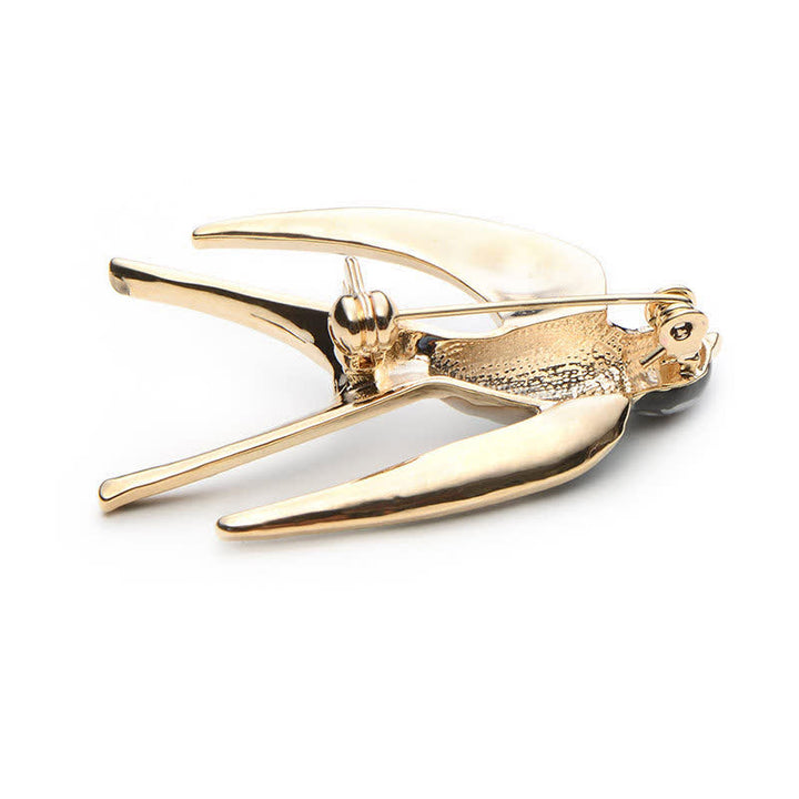 Broche de golondrina esmaltado para mujer