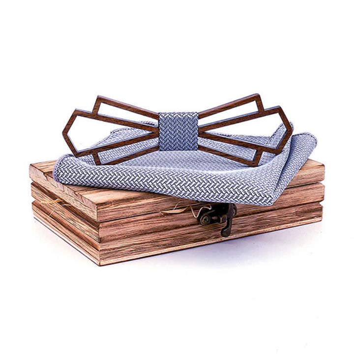 Juego de 2 pajaritas de madera huecas novedosas para hombres