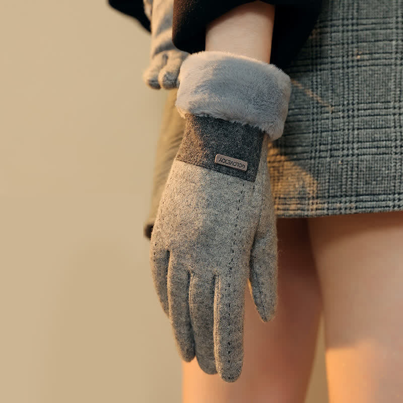 Guantes de felpa suaves y acogedores para pantalla táctil para mujer.