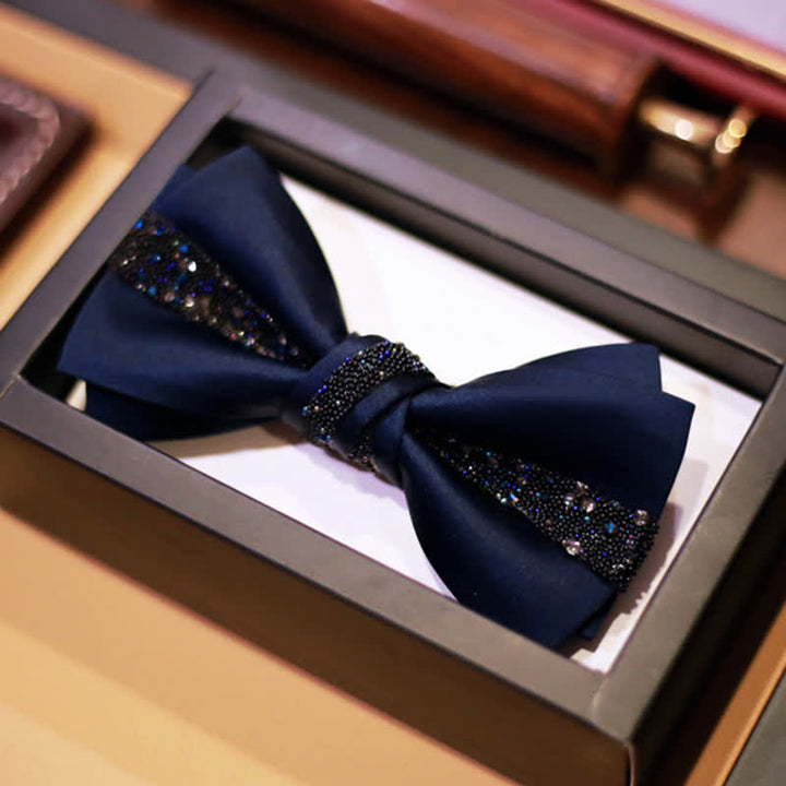 Pañuelo de bolsillo con pajarita brillante para hombre
