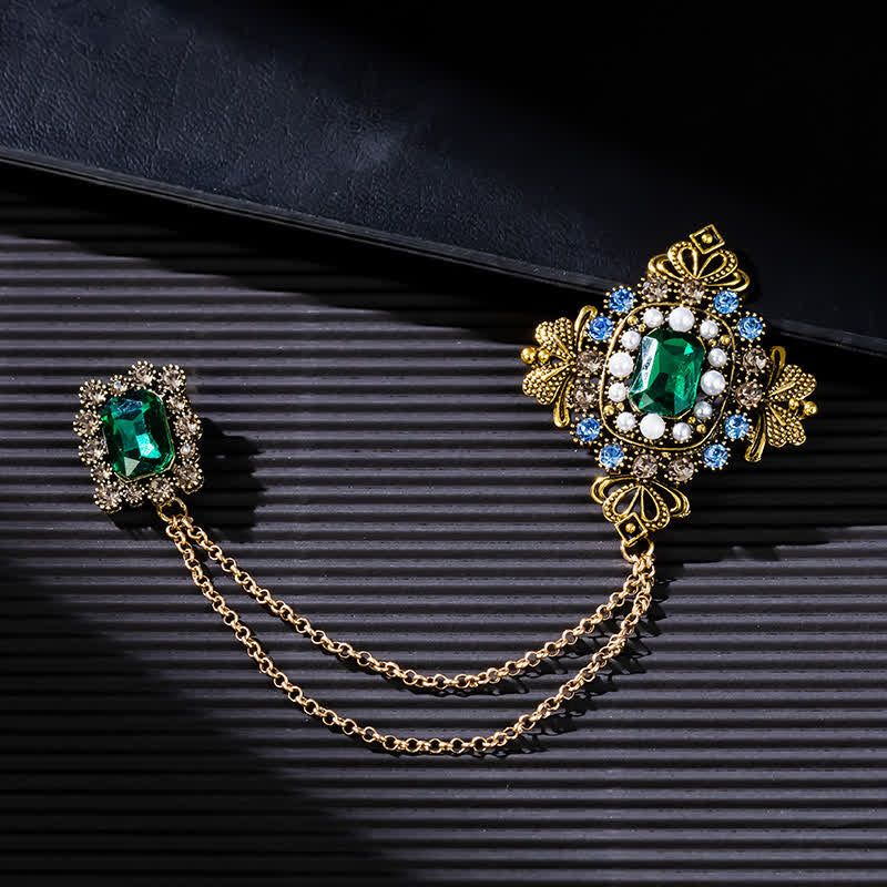 Broche de cadena barroco de palacio para mujer