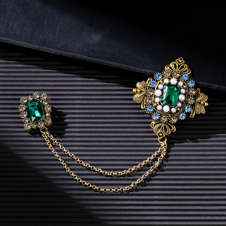 Broche de cadena barroco de palacio para mujer