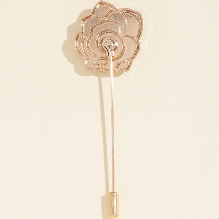 Broche de flor de rosa negra para mujer