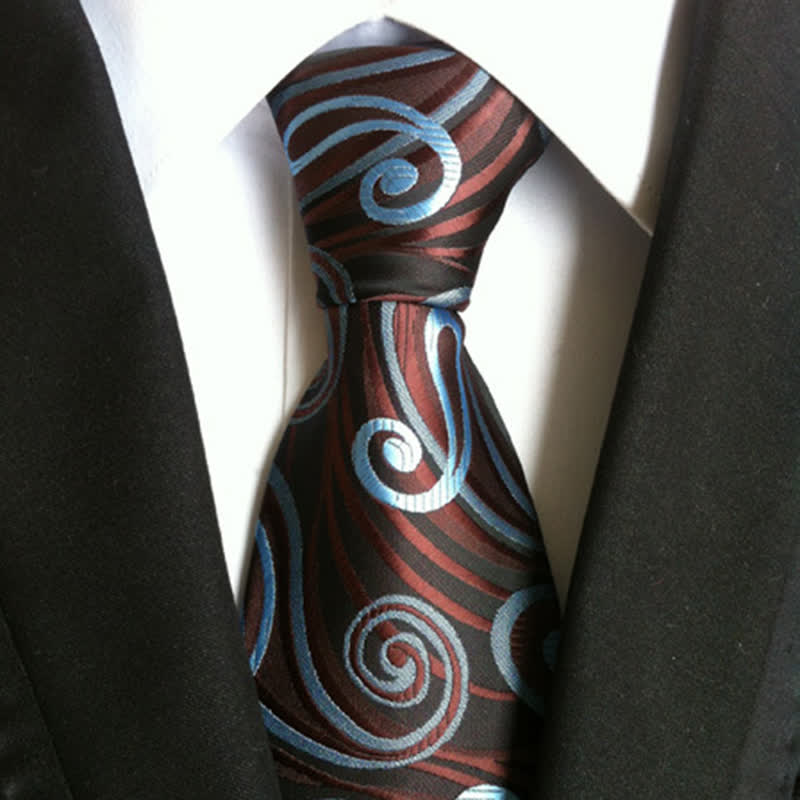 Corbata con estampado de cachemira y ondas Hurricane para hombre