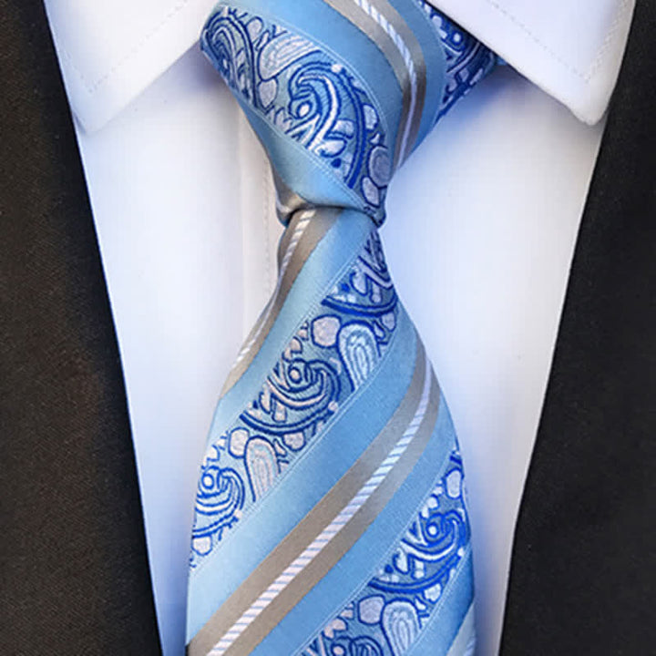 Corbata de rayas de cachemira mixta para hombre
