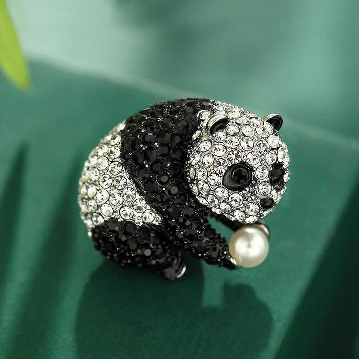 Broche brillante de panda para mujer
