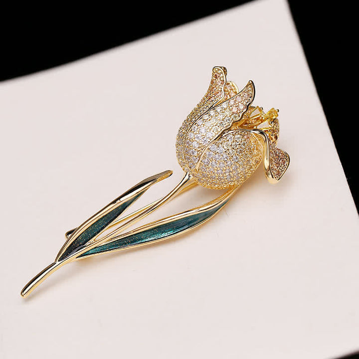 Broche de tulipán Deep Love para mujer