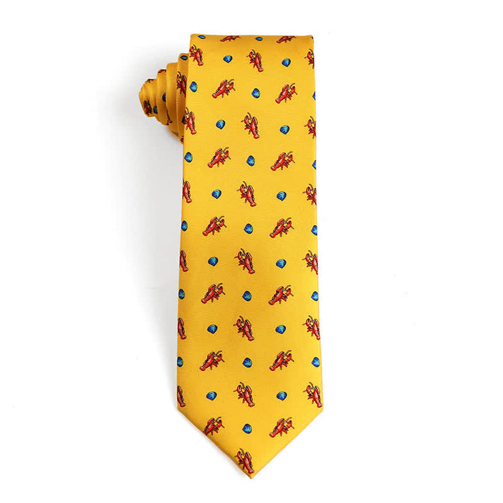 Corbata de seda pura con motivos de animales bailando para hombre