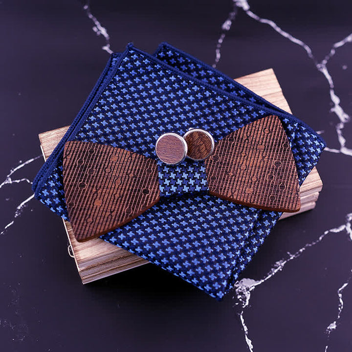 Juego de 3 pajaritas de madera con forma de hojas huecas para hombre.