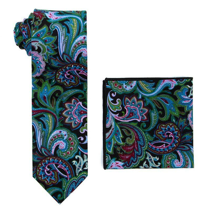 Conjunto de 2 corbatas con estampado floral de cachemira para hombre