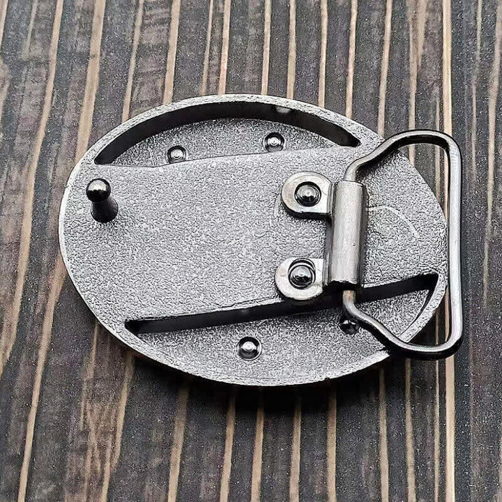 Cinturón de cuero con cuchillo plegable oculto "Loyal Dog" para hombre, hecho a mano