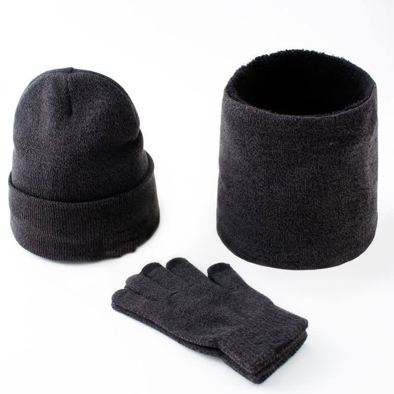 Juego de 3 gorros, bufandas y guantes para pantalla táctil