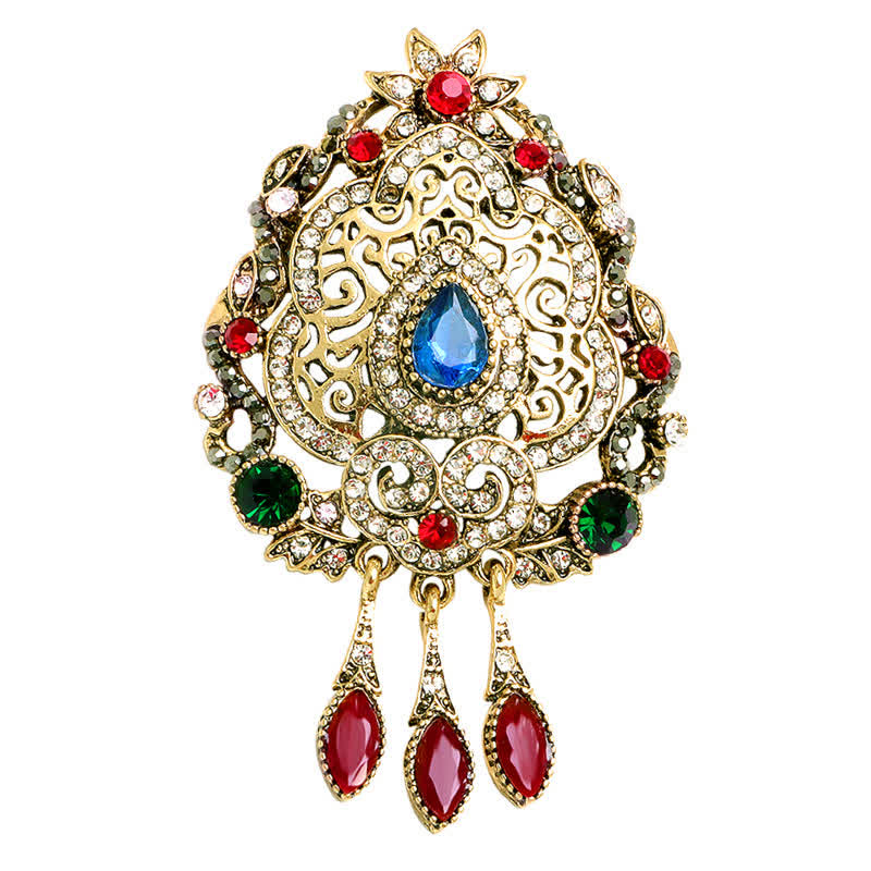 Broche de gota de agua bohemio exótico para mujer