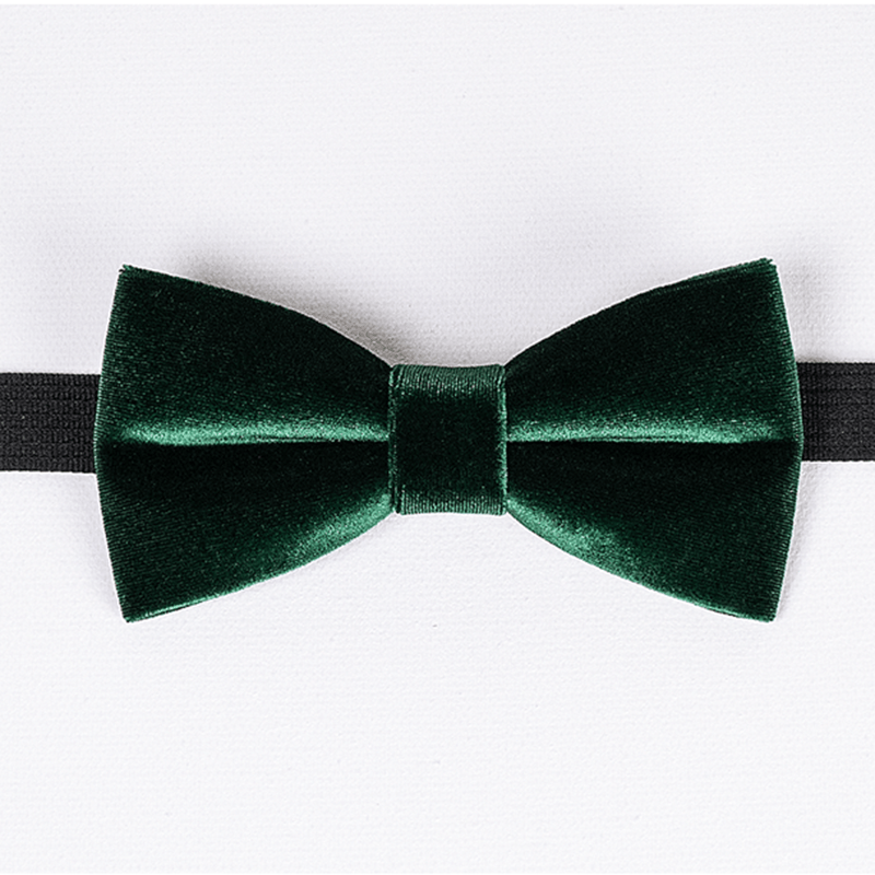 Pajarita de terciopelo de color verde esmeralda liso para hombre