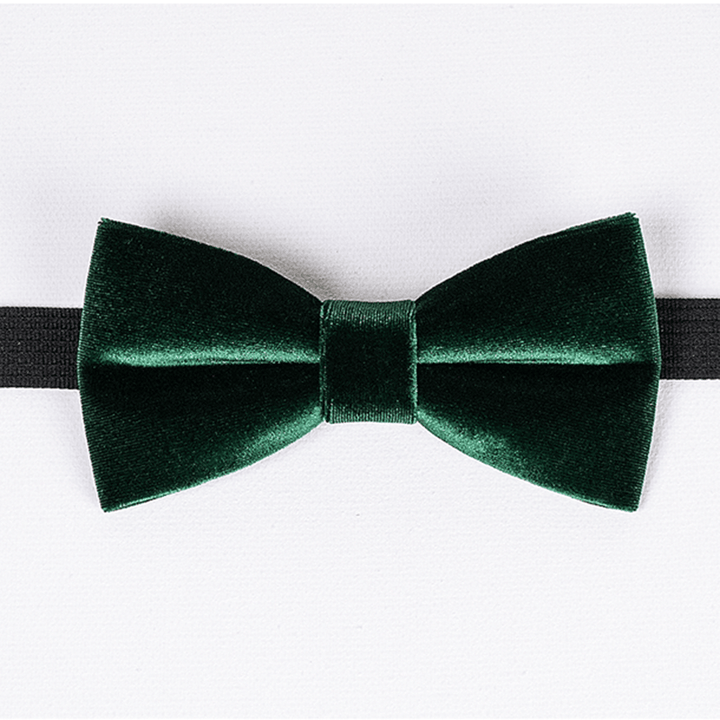 Pajarita de terciopelo de color verde esmeralda liso para hombre