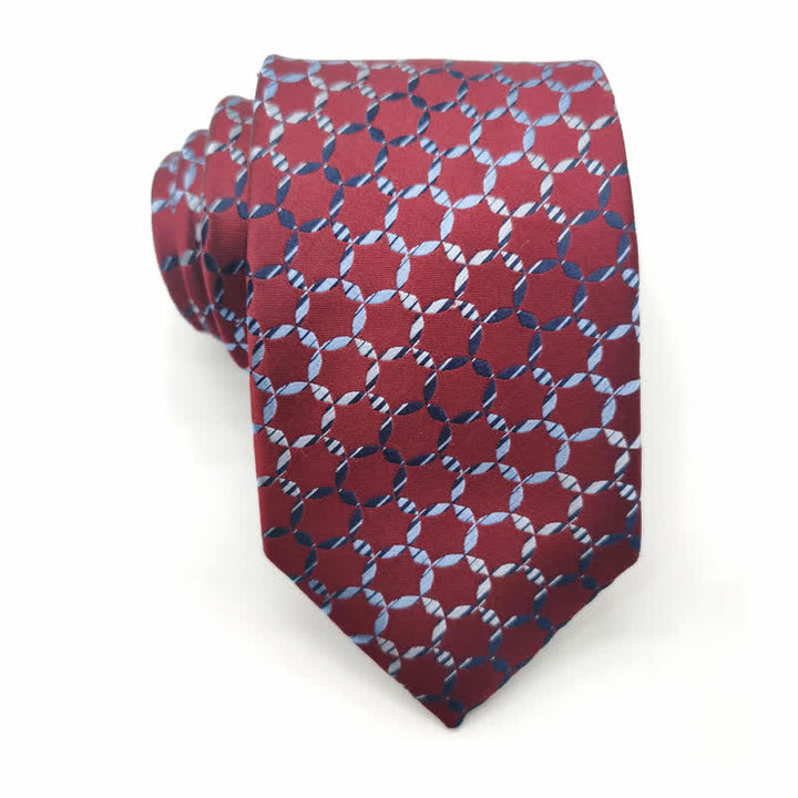 Corbata de seda pura con rayas hexagonales graduadas para hombre