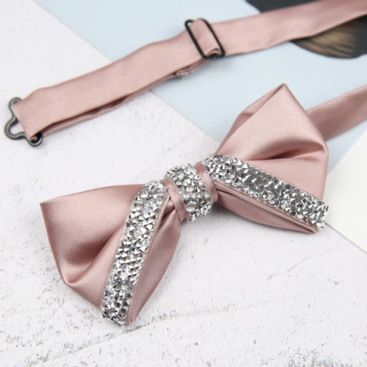 Pajarita de boda con brillantes diamantes de imitación para hombre