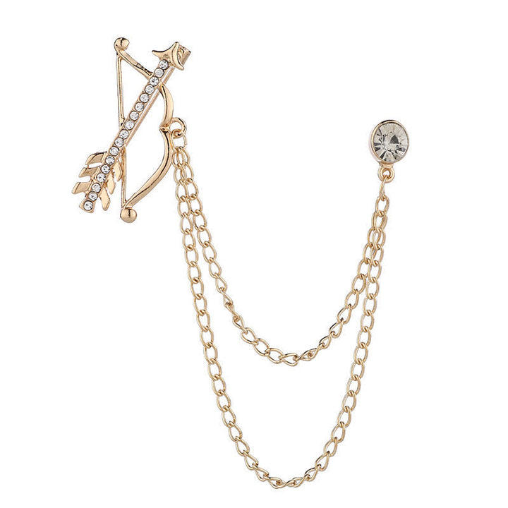 Broche de cadena con flecha de Cupido para hombre