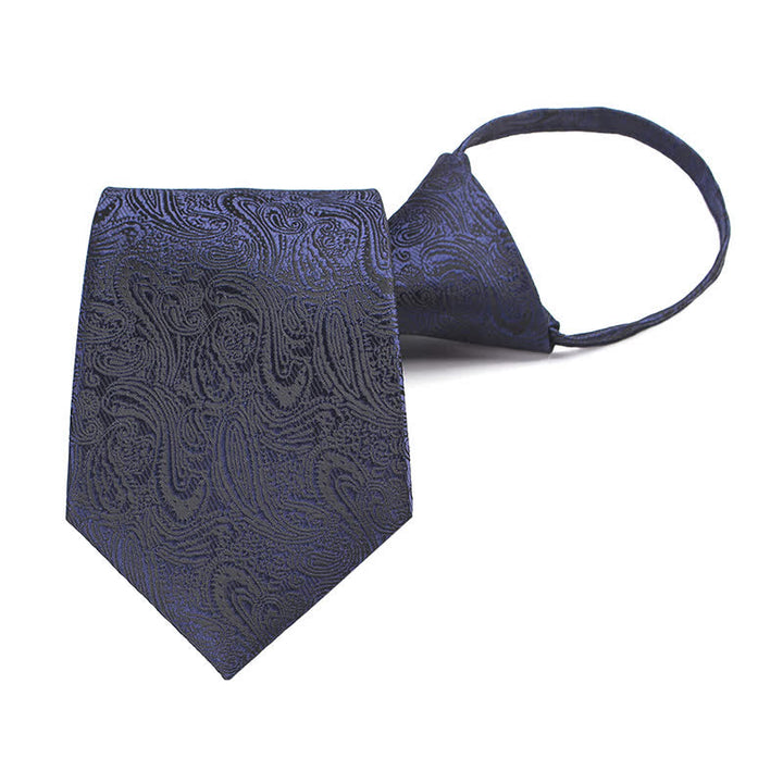 Corbata informal con cremallera y estampado de cachemira para hombre