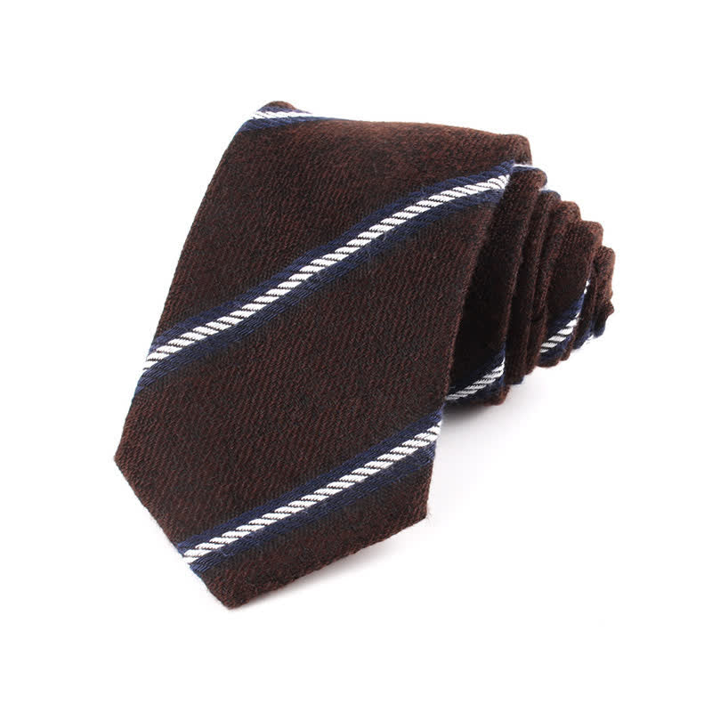 Corbata de rayas de lana suave estilo británico para hombre