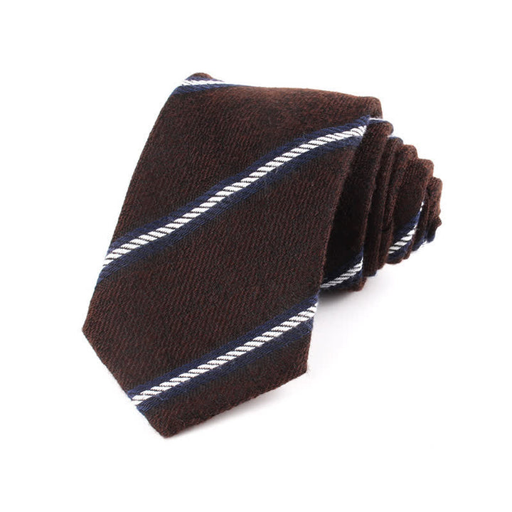 Corbata de rayas de lana suave estilo británico para hombre