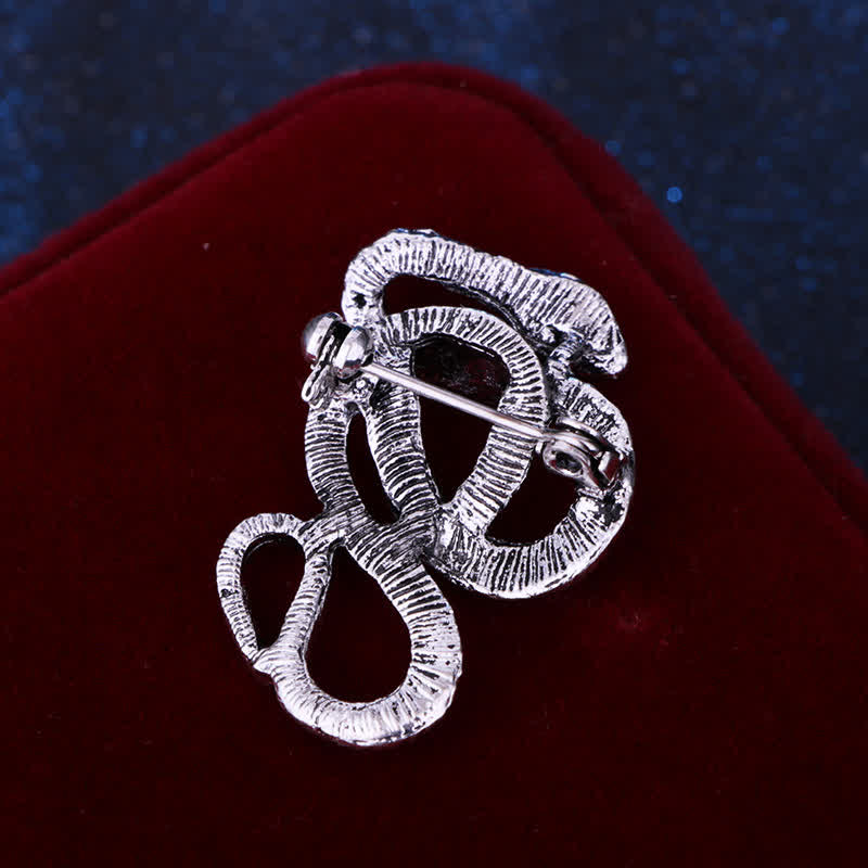 Broche de serpiente cobra con forma de flexión para hombre