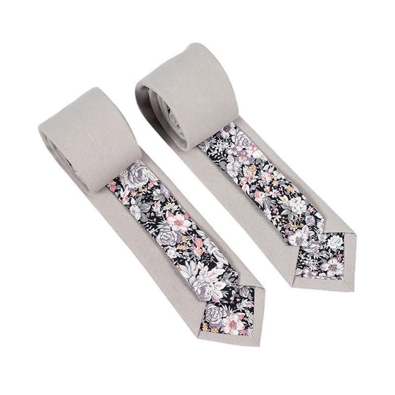 Corbata de hombre con diseño de patchwork floral y cuadros escoceses