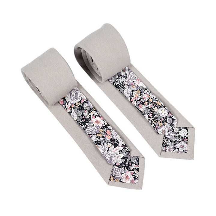 Corbata de hombre con diseño de patchwork floral y cuadros escoceses