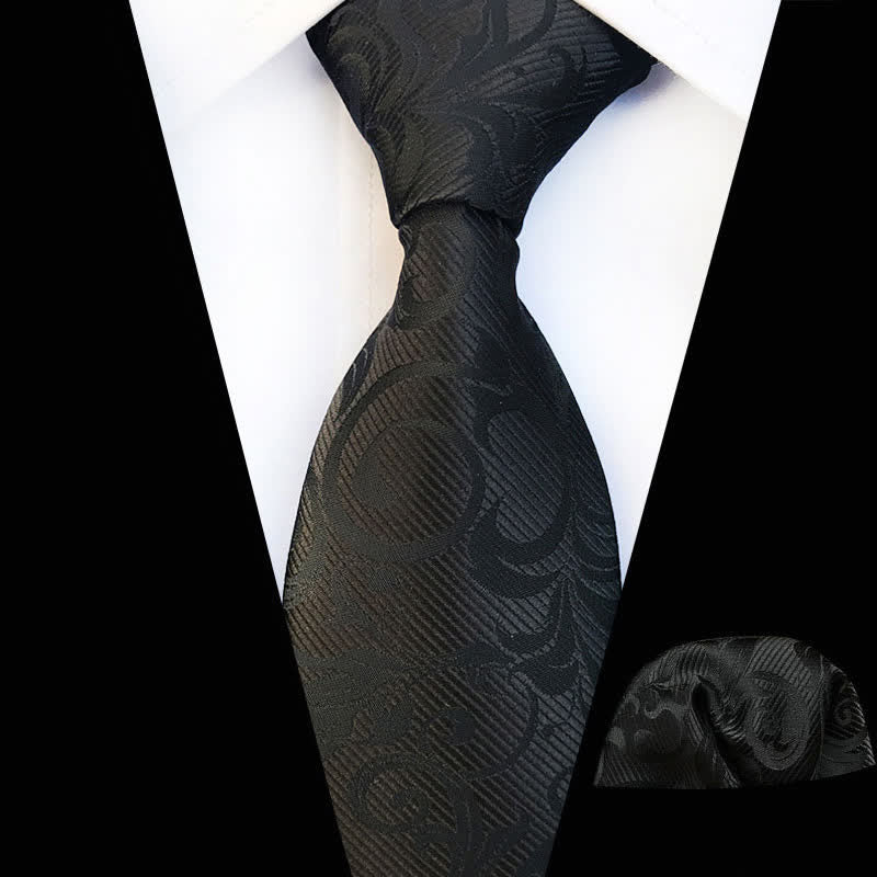Conjunto de 2 corbatas con diseño floral en espiral para hombre