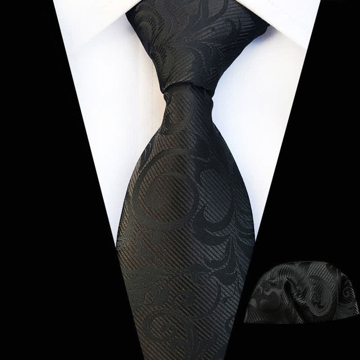 Conjunto de 2 corbatas con diseño floral en espiral para hombre
