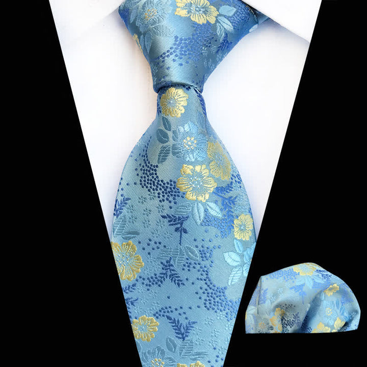 Conjunto de 2 corbatas florales con flores de ciruelo para hombre