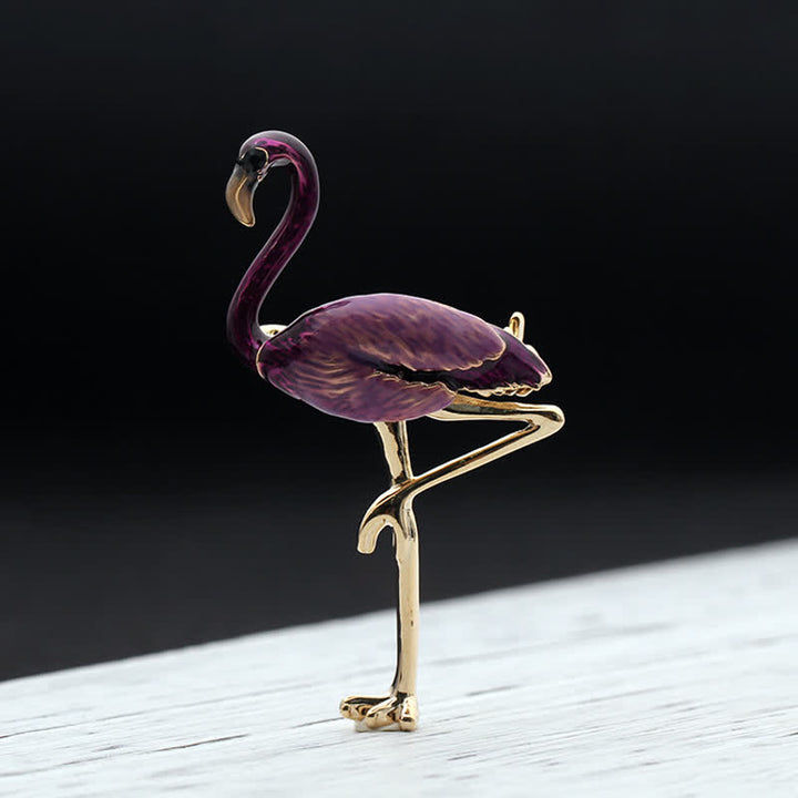 Broche de flamenco esmaltado exótico para mujer