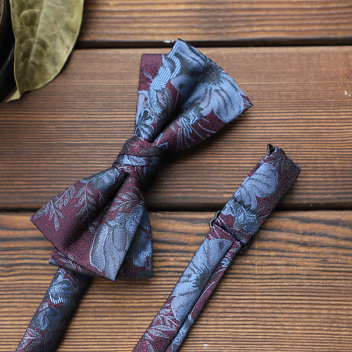 Pajarita floral con rayas británicas para hombre